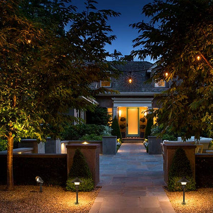 LED Landscape Light Kits For Pathway, 12V AC, 10W 390LM Spot Light (2 Heads) + 3W 150LM Flood Light (6 Heads), ORB Finish, Driver & Cable NOT included in Kit Hykolity.com