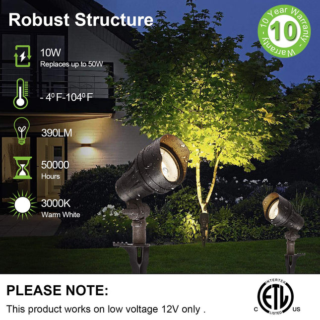 Low Voltage LED Landscape Spot Light Kits, 10W 390LM, 4 Pack, Driver & Cable NOT Included Hykolity.com