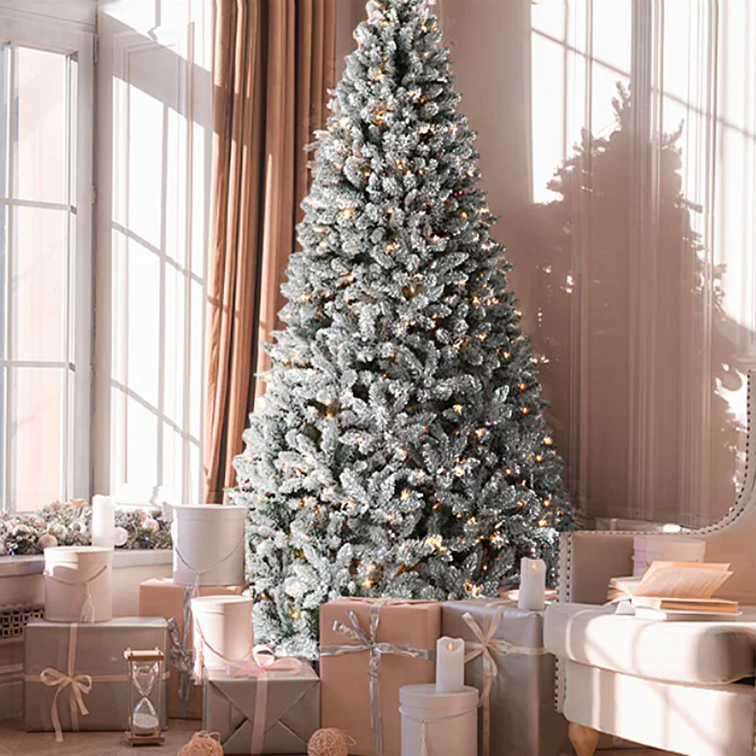 Flocked Christmas trees