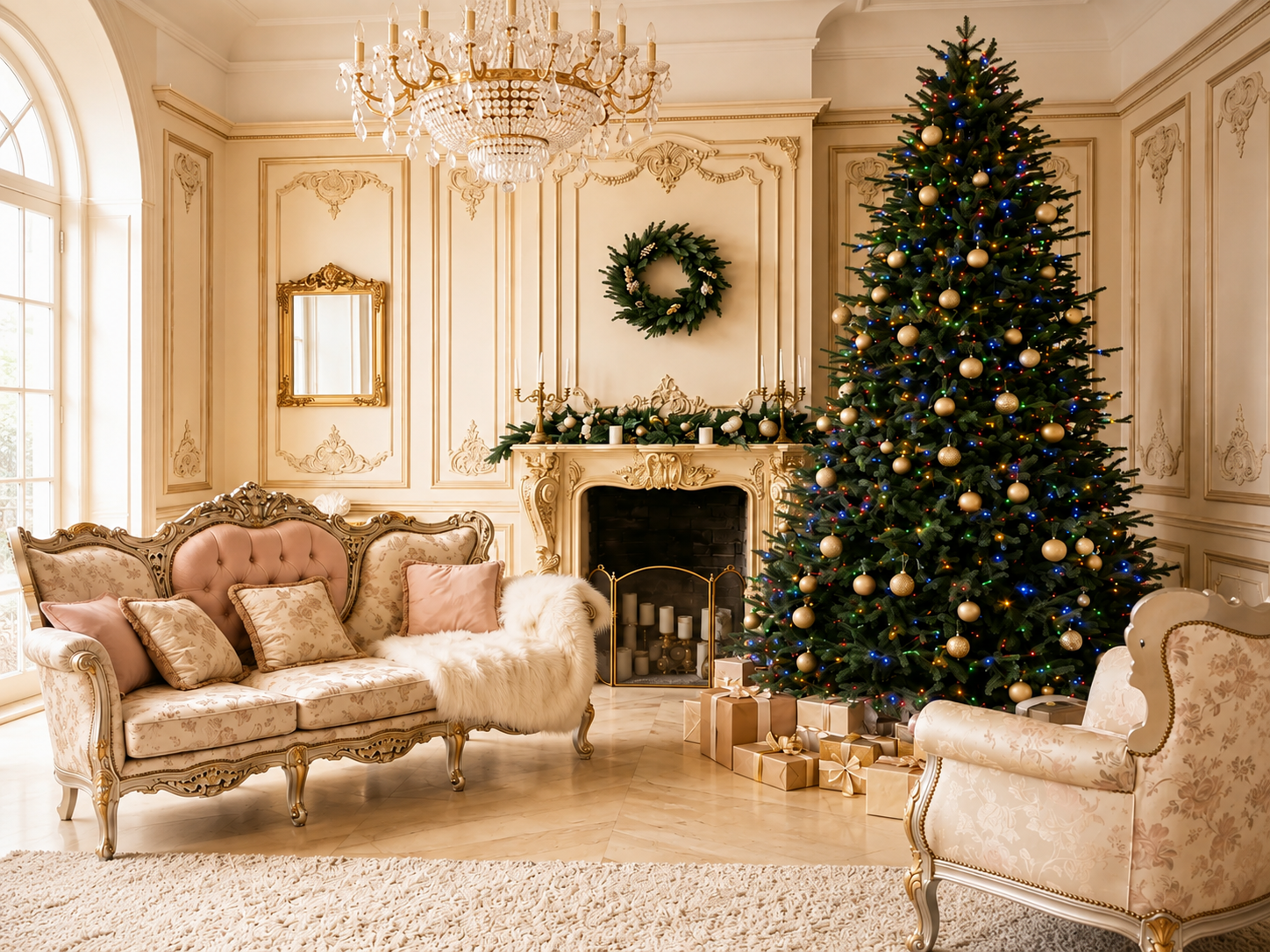 7.5-foot Christmas tree displayed under a 9-foot ceiling with space for a tree topper