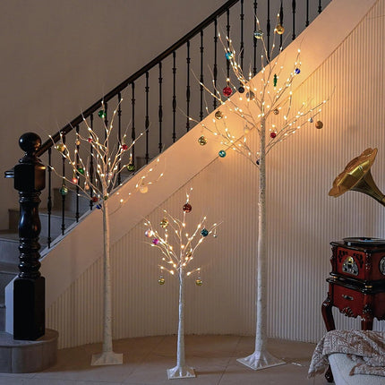 LED Birch Tree, Lights 3 Sizes Pack, 4ft & 6ft & 8ft Trees with Warm White Lights, Outdoor Indoor Christmas Wedding Party Decor