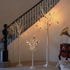 LED Birch Tree, Lights 3 Sizes Pack, 4ft & 6ft & 8ft Trees with Warm White Lights, Outdoor Indoor Christmas Wedding Party Decor