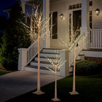 LED Birch Tree, Lights 3 Sizes Pack, 4ft & 6ft & 8ft Trees with Warm White Lights, Outdoor Indoor Christmas Wedding Party Decor