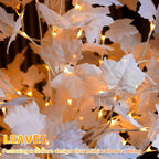 6FT 120LED Artificial Lighted White Maple Tree, Tall Tree with Dual-Tone Lights (Cold & Warm White) Thanksgiving, Christmas, Autumn Harvest Outdoor Indoor Home Decor