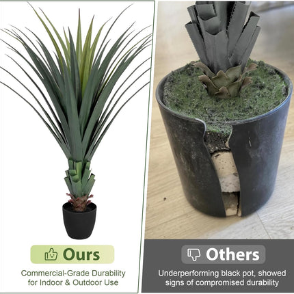Vivatrees 2Pack, 4FT Spiked Agave Tree, Outdoor Faux Plant with Realistic Design for Patio & Garden Decor