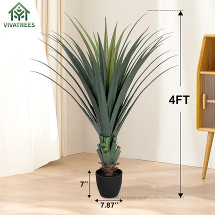 Vivatrees 2Pack, 4FT Spiked Agave Tree, Outdoor Faux Plant with Realistic Design for Patio & Garden Decor