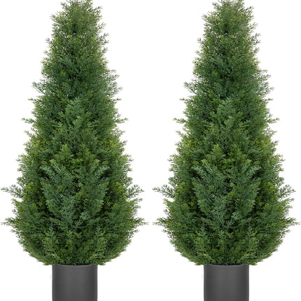 4FT Artificial Cedar Topiary Trees