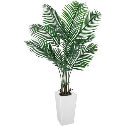 VIVATREES Palm Tree 5FT Artificial, 60in Tall Faux Palm Tree with 15.7 White Planter, Fake Potted Tree for Indoor & Outdoor Home Office Decor