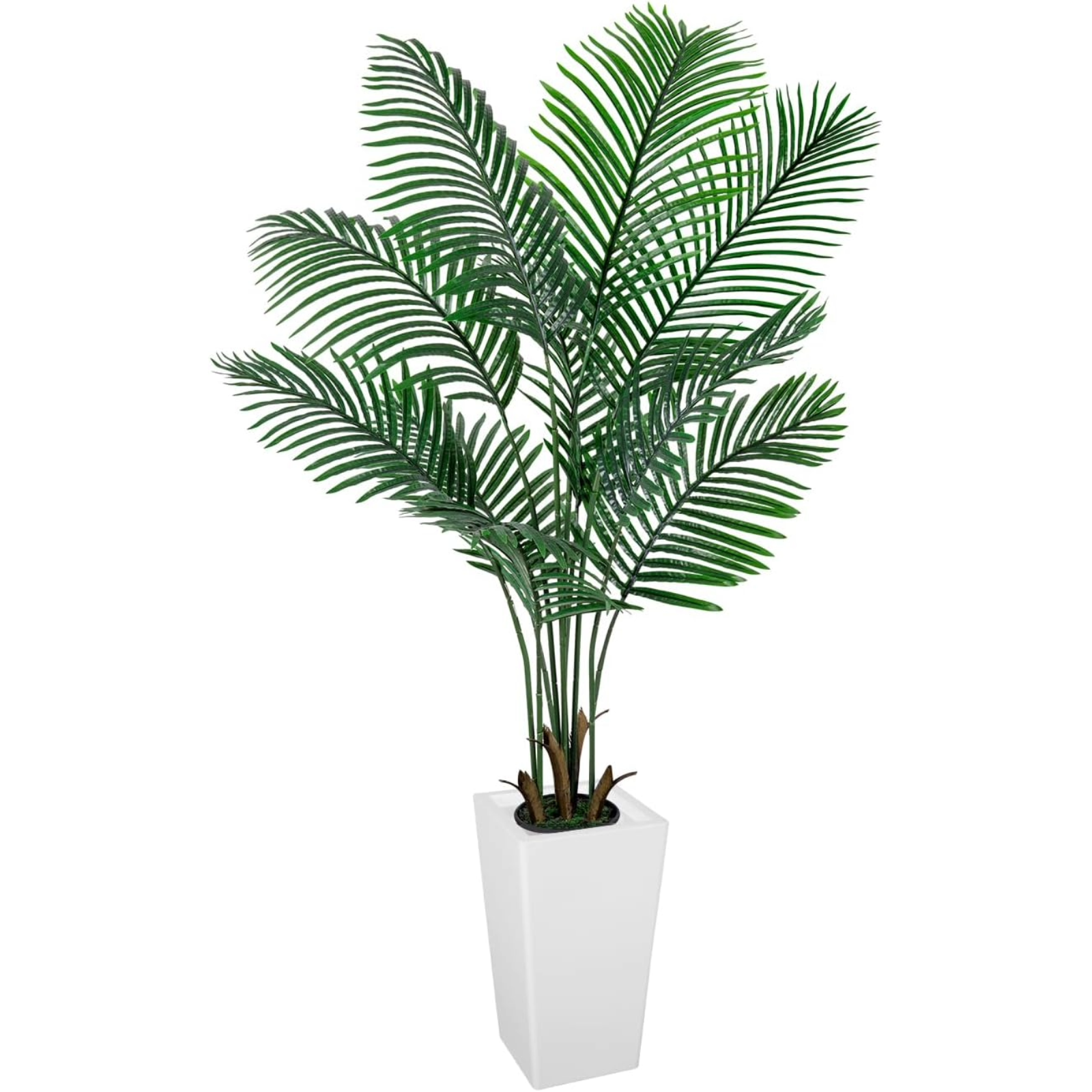 VIVATREES Palm Tree 5FT Artificial, 60in Tall Faux Palm Tree with 15.7 White Planter, Fake Potted Tree for Indoor & Outdoor Home Office Decor