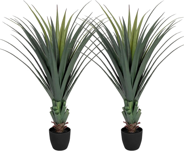 Vivatrees 2Pack, 4FT Spiked Agave Tree, Outdoor Faux Plant with Realistic Design for Patio & Garden Decor
