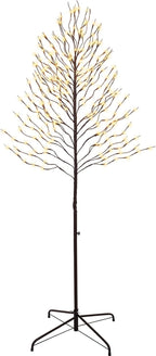 VIVATREES Twinkling Twig Trees, 6ft Lighted Branches with Warm White Fairy Lights, Indoor Outdoor Christmas & Wedding Decor (Brown Branch Star Trees)