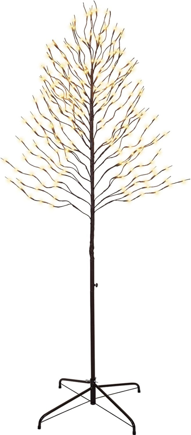 VIVATREES Twinkling Twig Trees, 6ft Lighted Branches with Warm White Fairy Lights, Indoor Outdoor Christmas & Wedding Decor (Brown Branch Star Trees)
