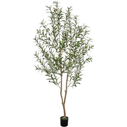 6FT Olive Tree Artificial Indoor, 72in Tall Faux Olive Tree with Pot, Fake Potted Tree with Fruits for Home Office Decor