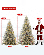 7.5 ft Silverplume Pre-Lit Lightly Flocked Pine Christmas Tree with 450 Warm White Led