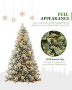 7.5 ft Silverplume Pre-Lit Lightly Flocked Pine Christmas Tree with 450 Warm White Led