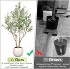 Olive Tree Artificial Indoor, 8FT Tall Faux Olive Tree with 18in Round White Planter, Artificial Plants with Natural Wood Trunk and Lifelike Fruits for Home Office Decor