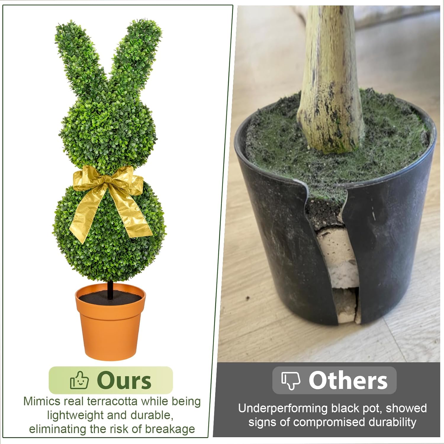 Bunny Boxwood Topiaria 2 pezzi da 10 pollici alberi artificiali Bunny Boxwood Topiaria 2 pezzi da 10 pollici alberi artificiali