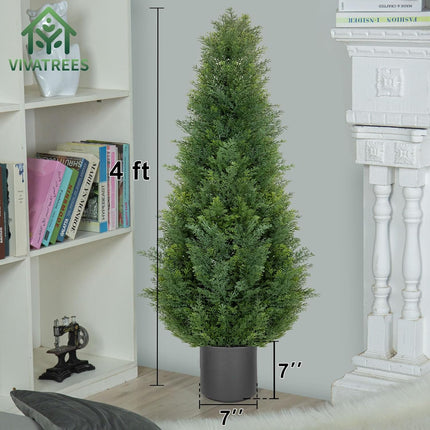 4FT Artificial Cedar Topiary Trees