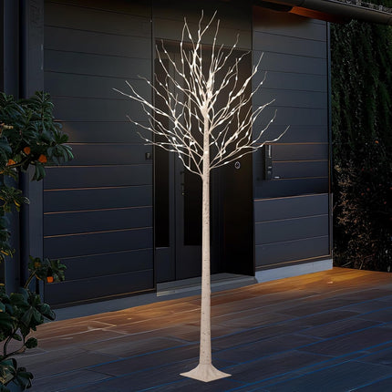 LED Birch Tree Lights, 8ft Trees with Warm White Lights, Outdoor Indoor Christmas Wedding Party Decor