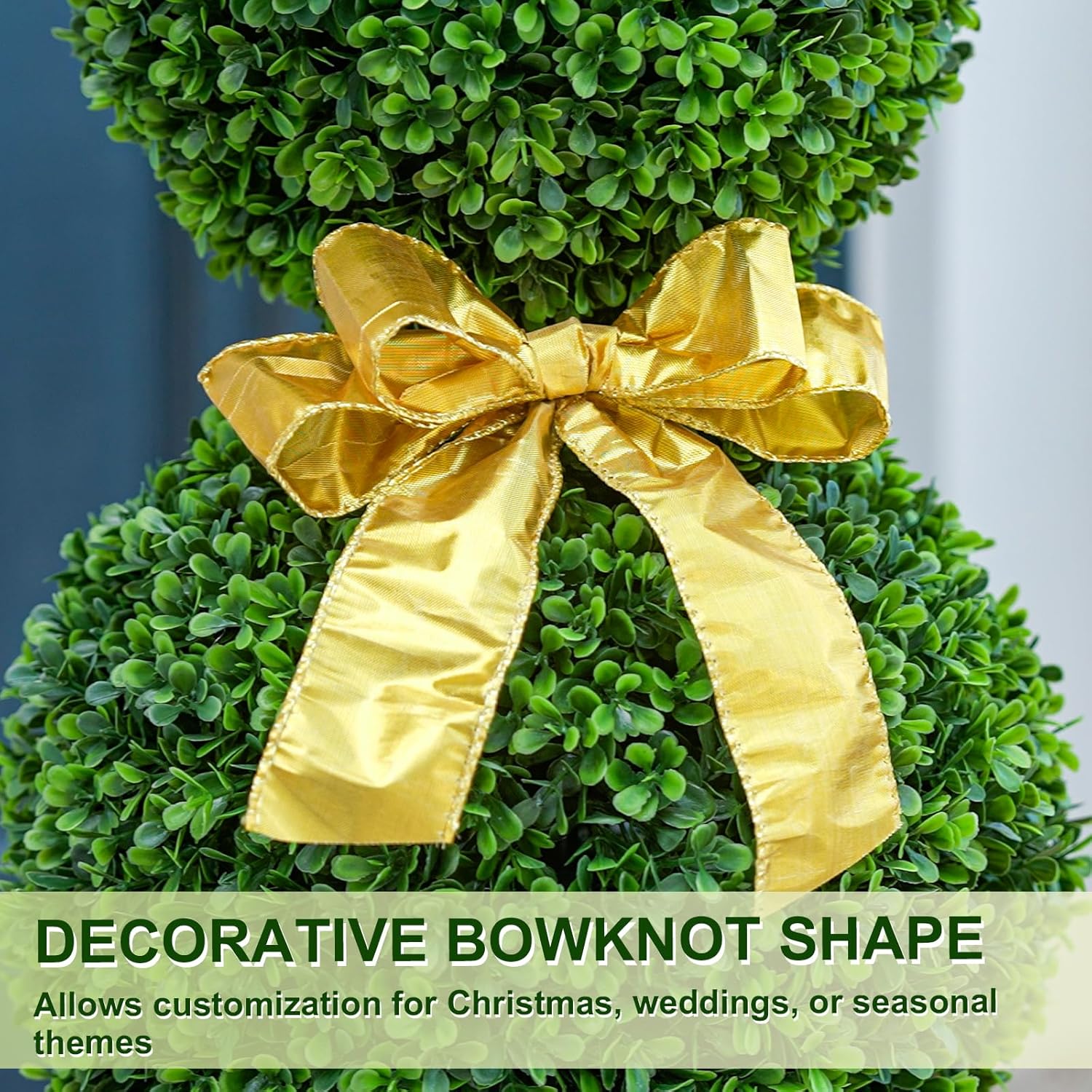 36inch Bunny Shaped Boxwood Topiary with Terracotta-Look Plastic Planter Pot, UV-Resistant Easter Home Decor for Porch, Outdoor & Indoor Spring Rabbit Artificial Topiary Tree(2 Pack)