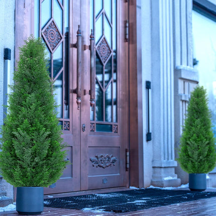4FT Artificial Cedar Topiary Trees