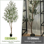7FT Olive Tree Artificial Indoor, 84in Tall Faux Olive Tree with Pot, Fake Potted Tree with Fruits for Home Office Decor