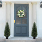 VIVATREES 2Pack 4ft Outdoor Artificial Cedar Topiary Trees, All-Weather Faux Pine for Home Porch Entryway Decor