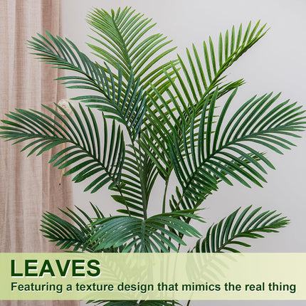 VIVATREES Palm Tree 6FT Artificial, 72in Tall Faux Palm Tree with 15.7 White Planter, Fake Potted Tree for Indoor & Outdoor Home Office Decor