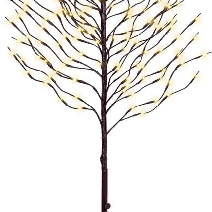 VIVATREES Twinkling Twig Trees, 5ft Lighted Branches with Warm White Fairy Lights, Indoor Outdoor Christmas & Wedding Decor (Brown Branch Star Trees)