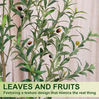 7FT Olive Tree Artificial Indoor, 84in Tall Faux Olive Tree with Pot, Fake Potted Tree with Fruits for Home Office Decor