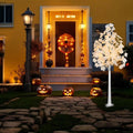 5FT 96LED Artificial Lighted White Maple Tree, Tall Tree with Dual-Tone Lights (Cold & Warm White) Thanksgiving, Christmas, Autumn Harvest Outdoor Indoor Home Decor