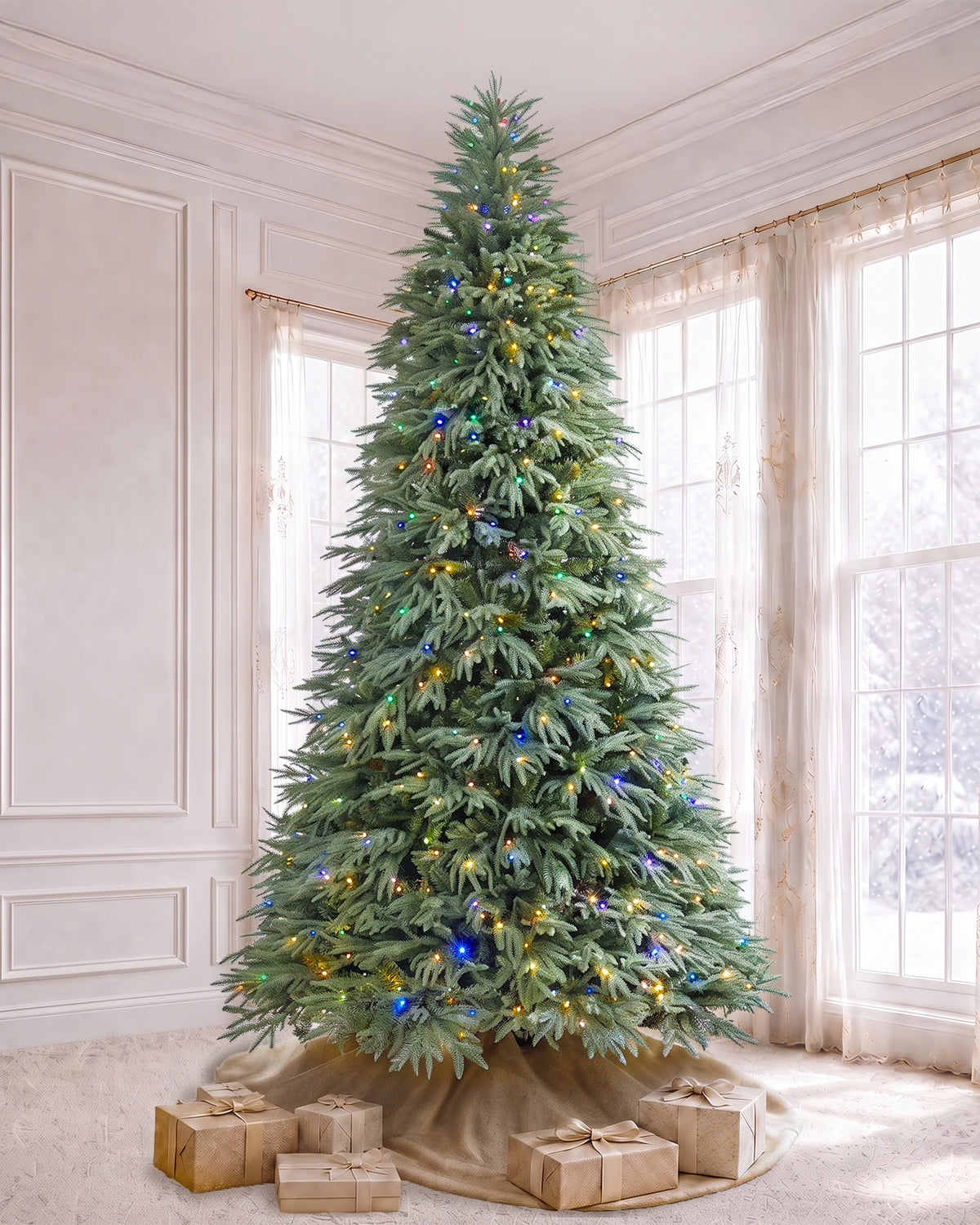 9' Northwood Pre-Lit Fir Artificial Christmas Tree with 700 Warm White & Color LED Lights