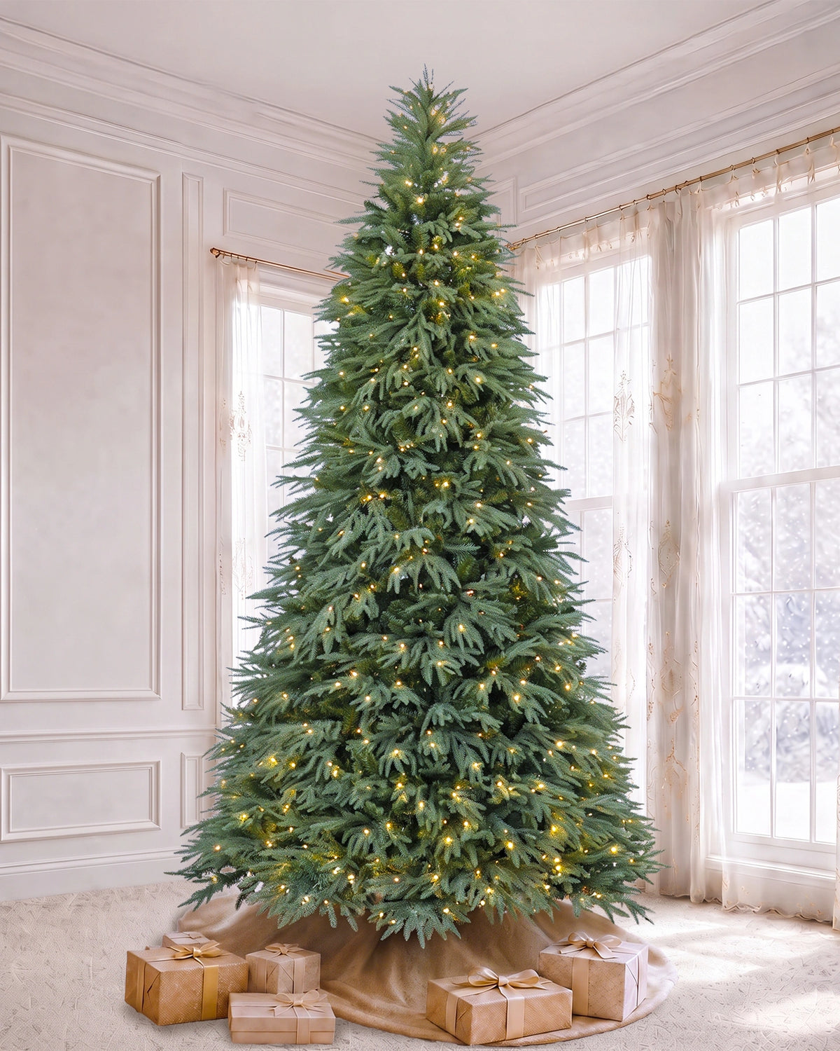 9' Northwood Pre-Lit Fir Artificial Christmas Tree with 700 Warm White & Color LED Lights
