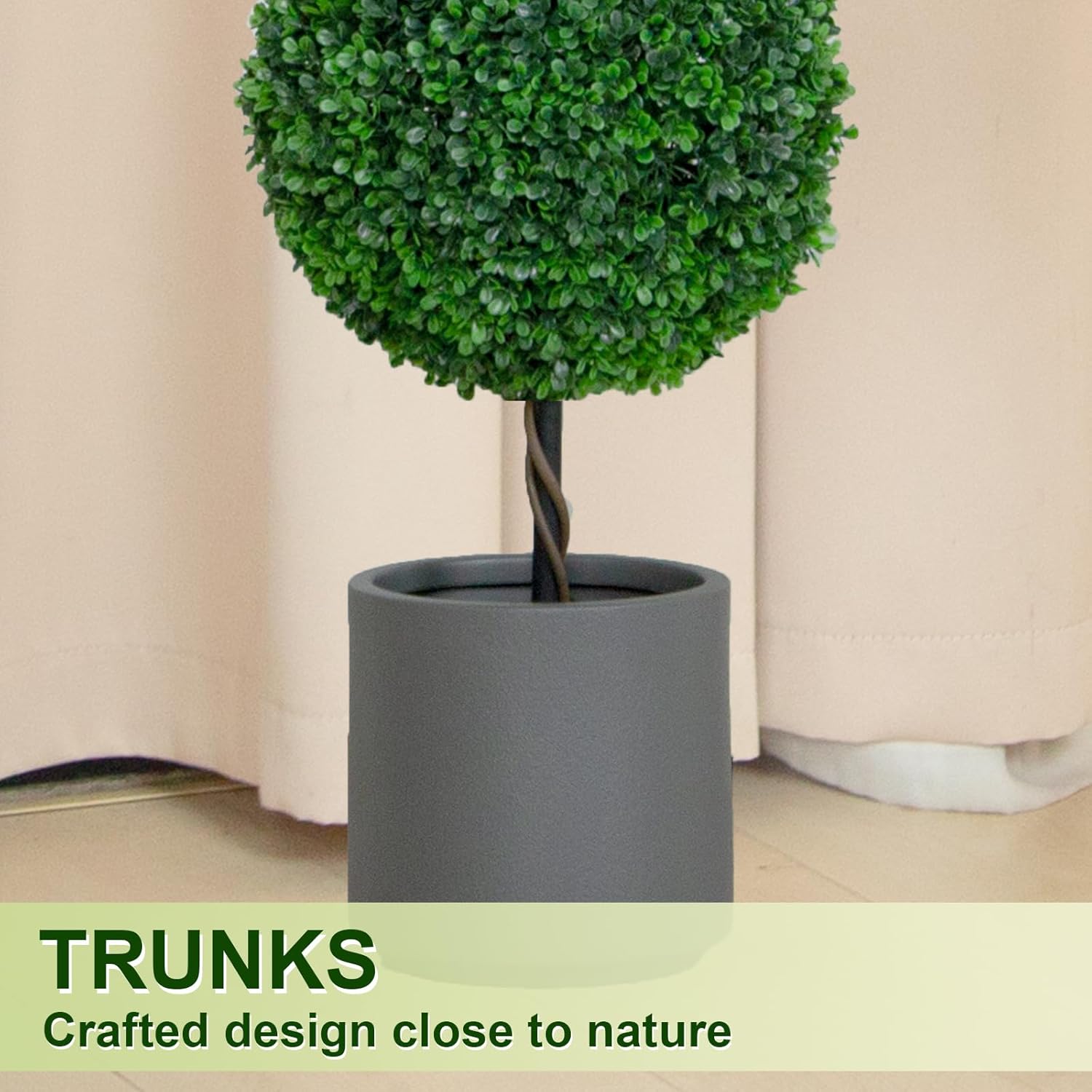 4FT/3FT Artificial Triple Ball Topiary Trees