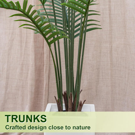VIVATREES Palm Tree 6FT Artificial, 72in Tall Faux Palm Tree with 15.7 White Planter, Fake Potted Tree for Indoor & Outdoor Home Office Decor