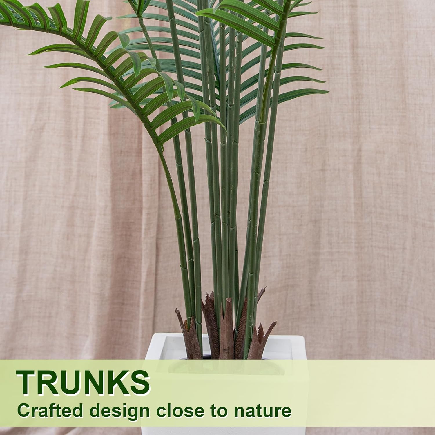 tall artificial indoor plant Palm Tree 5FT Artificial, 60in Faux Palm Tree with 15.7 White Planter – Vivatrees