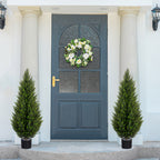 VIVATREES 2Pack 5ft Outdoor Artificial Cedar Topiary Trees, All-Weather Faux Pine for Home Porch Entryway Decor