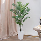 VIVATREES Palm Tree 6FT Artificial, 72in Tall Faux Palm Tree with 15.7 White Planter, Fake Potted Tree for Indoor & Outdoor Home Office Decor