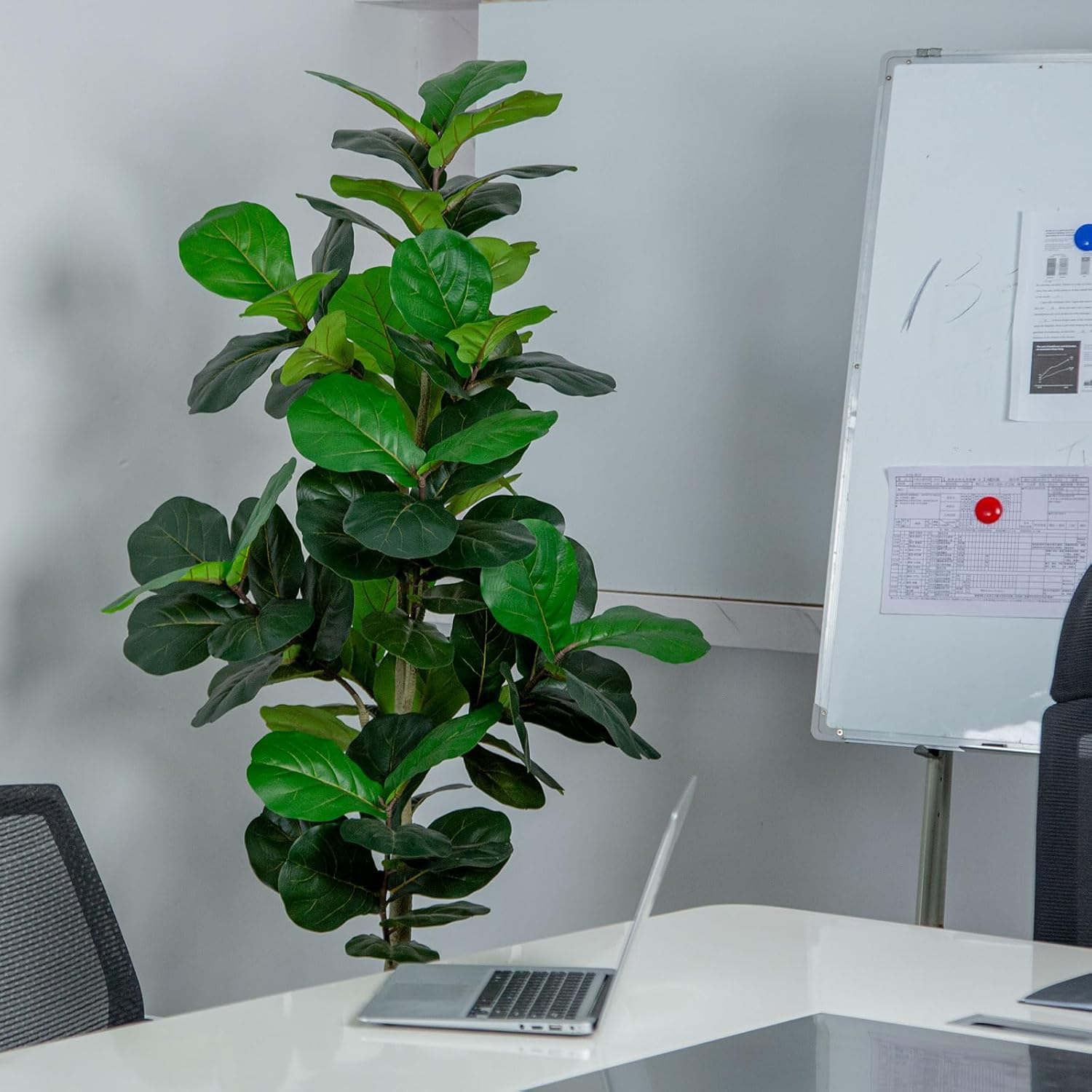 ikea fake fiddle leaf fig 5FT Artificial Fiddle Leaf Fig Tree in White Planter Faux IndoorOutdoor Floor Plant with Realistic Leaves for Home & Office Decor
