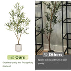 5/6/7/8FT Artificial Olive Tree Tall Faux Potted Plant with Natural Wood Trunk Lifelike Fruit Faux Tree for Home Office Decor