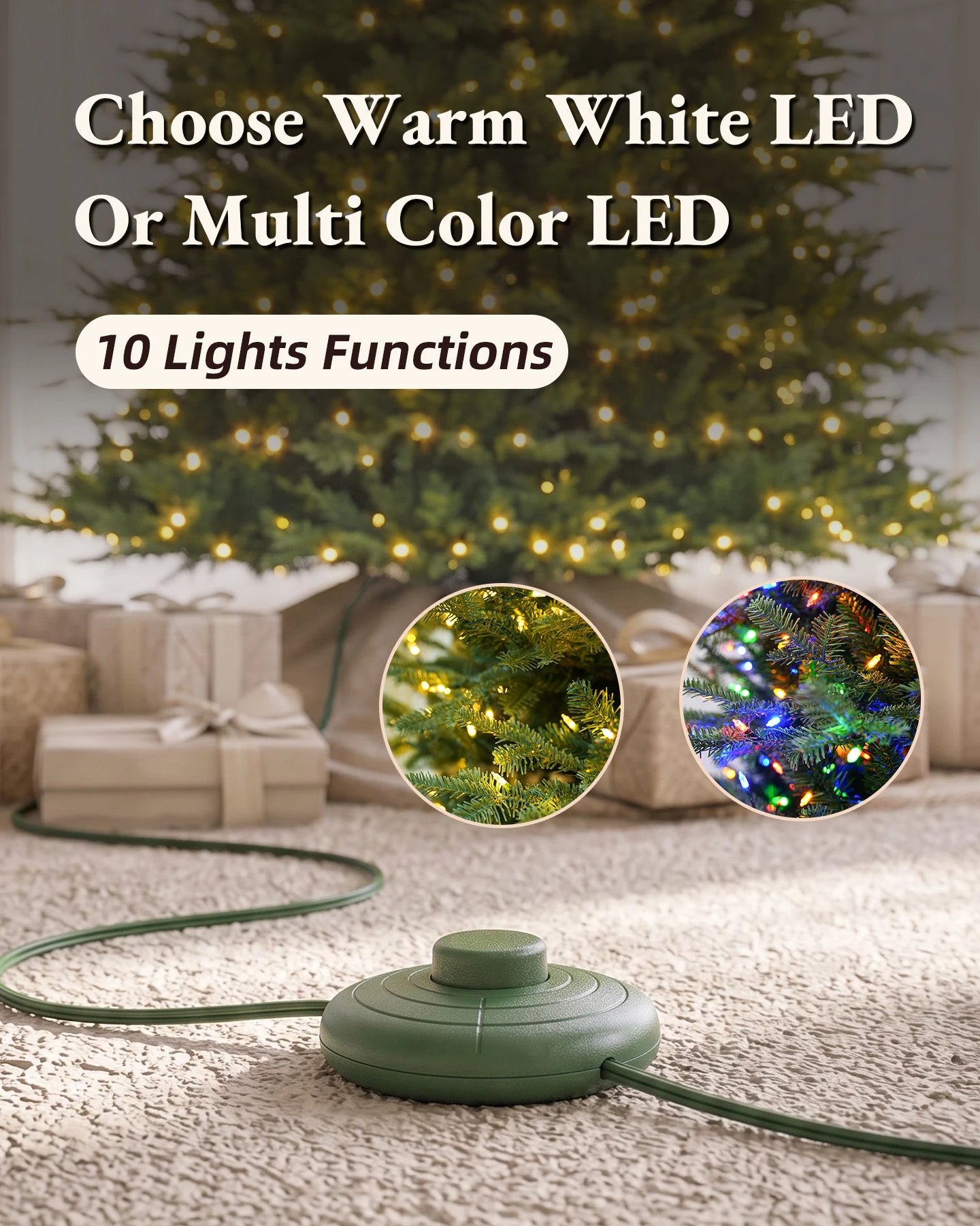 7.5' Northwood  Pre-Lit Fir Artificial Christmas Tree with 550 Warm White & Color LED Lights