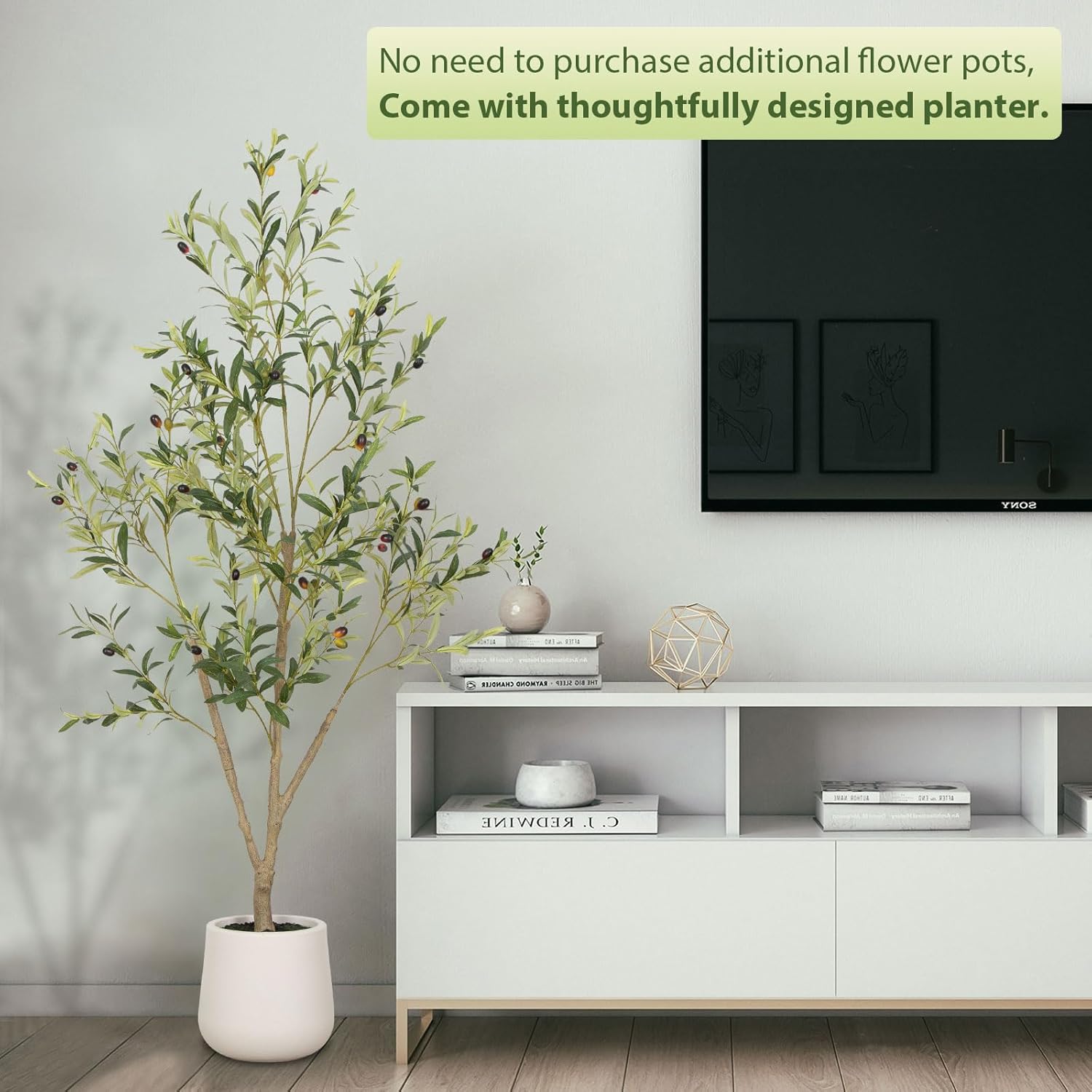 VIVATREES 6FT Faux Olive Tree with Pot — alternate view