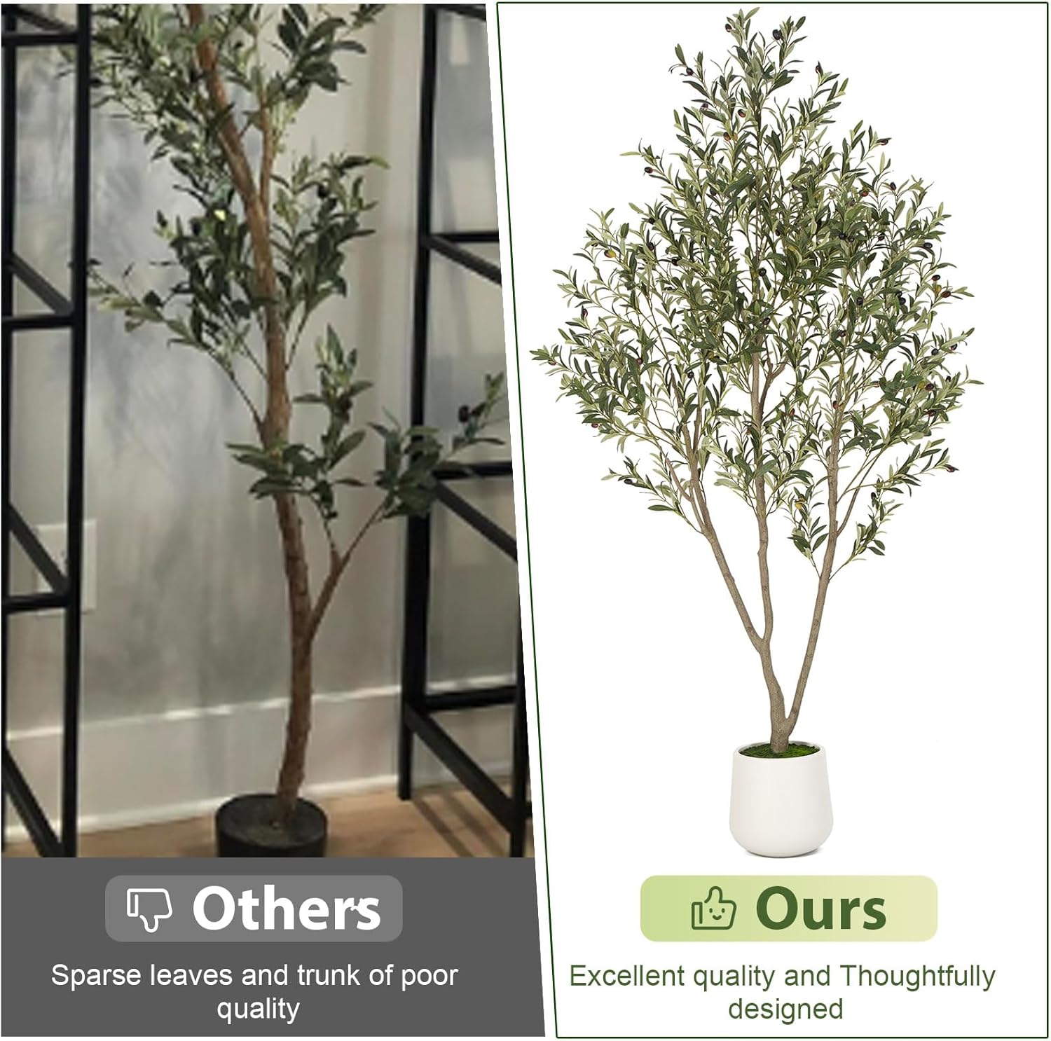 VIVATREES 6FT Faux Olive Tree with Pot — alternate view