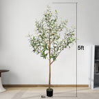 5/6/7/8FT Olive Tree Artificial Indoor, Faux Olive Tree, Realistic Fake Tree with Fruits for Home Office Decor