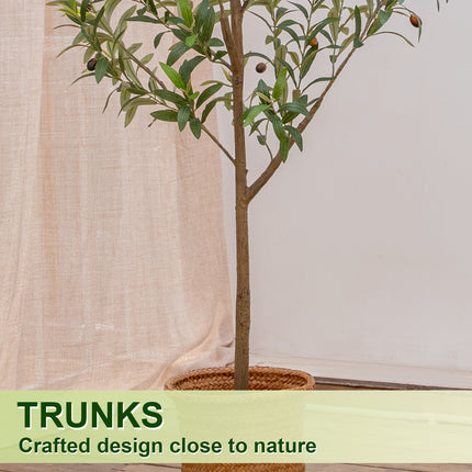 5/6/7/8FT Olive Tree Artificial Indoor, Faux Olive Tree, Realistic Fake Tree with Fruits for Home Office Decor