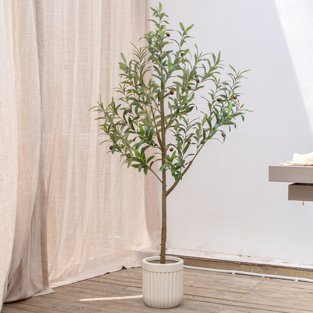 5/6/7/8FT Olive Tree Artificial Indoor, Faux Olive Tree, Realistic Fake Tree with Fruits for Home Office Decor