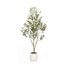 5/6/7/8FT Artificial Olive Tree Tall Faux Potted Plant with Natural Wood Trunk Lifelike Fruit Faux Tree for Home Office Decor