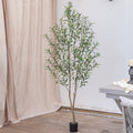 6FT Olive Tree Artificial Indoor, 72in Tall Faux Olive Tree in Black Pot, Fake Potted Tree with Fruits for Home Office Decor