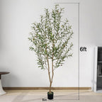 5/6/7/8FT Olive Tree Artificial Indoor, Faux Olive Tree, Realistic Fake Tree with Fruits for Home Office Decor