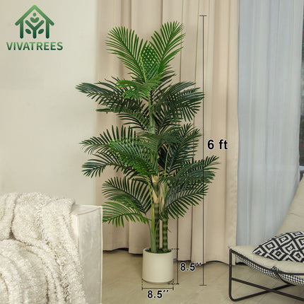 6FT Faux Golden Cane Palm Tree